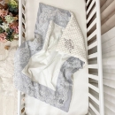 Paturica bebe din satin si tesatura minky Classic Gri (3)